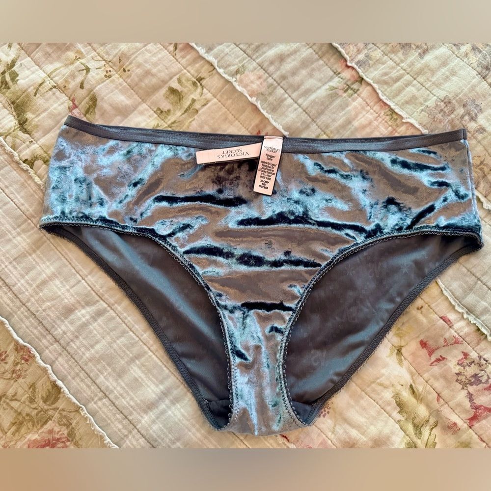 NWT Victorias Secret Sz XL Metallic Velvet Hipster Hip-hugger Panty